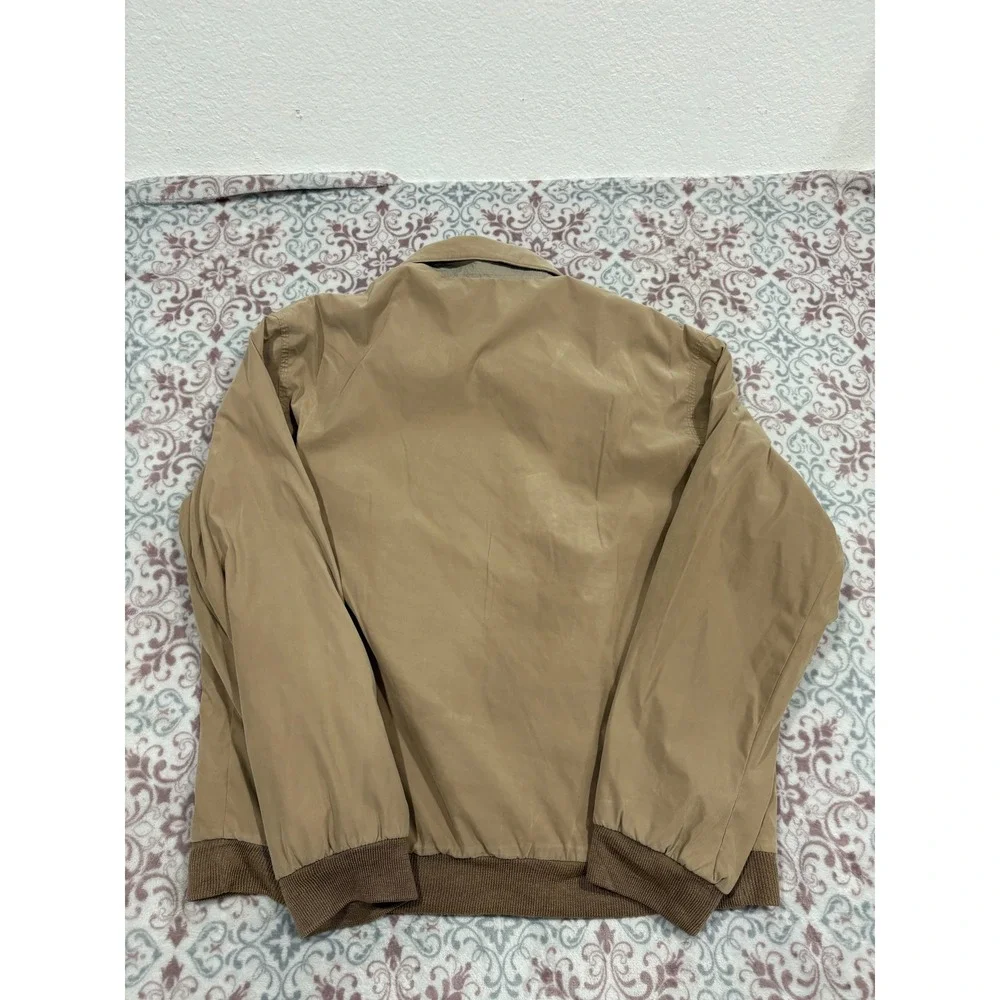 Weatherproof Mens XL Tan Khaki Microfiber Golf Jacket Full Zip Windbreaker Lined